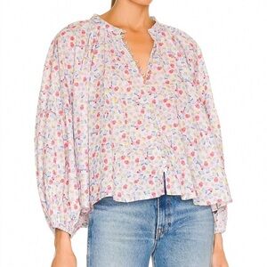 Something Navy Floral Blouse